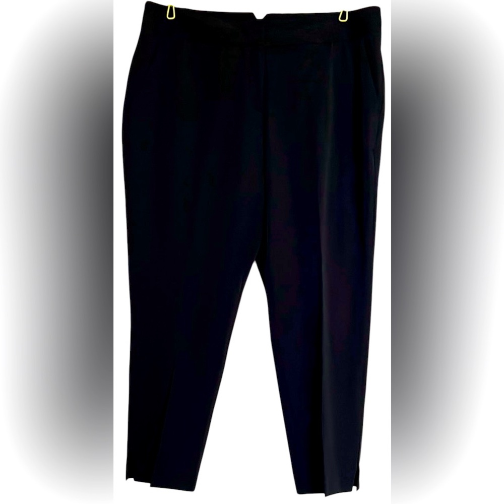 WORTHINGTON Solid Black Mid Rise Ankle Pants, Size 14, GUC.